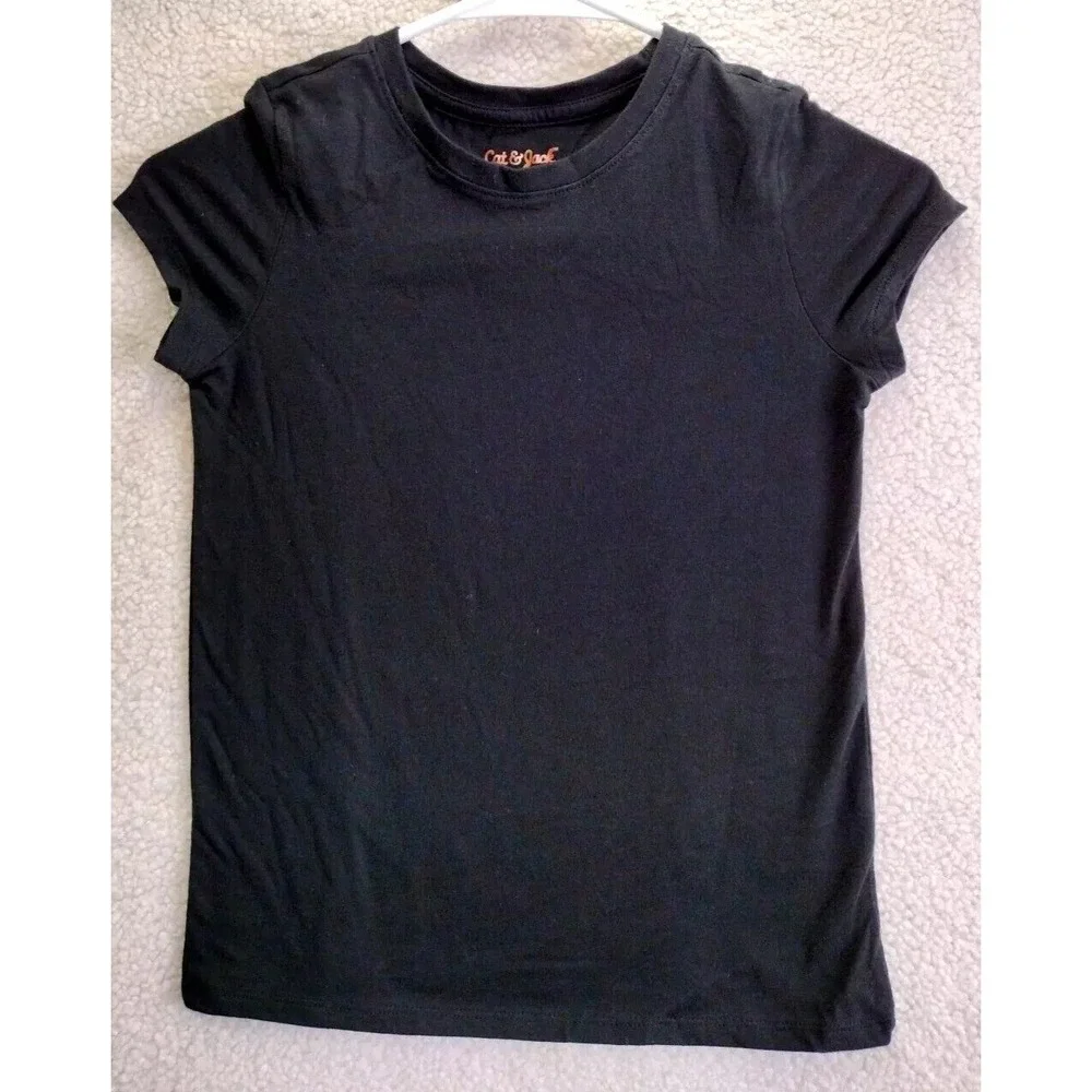 Cat‎ and Jack Kids Black Short Sleeve Crew Neck T Shirt Size S 6
